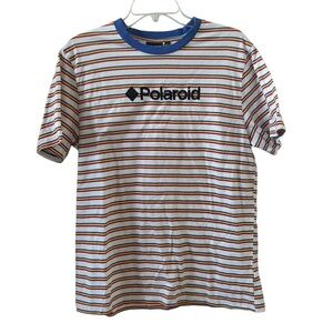Polaroid Striped Short Sleeve Tee - White, Red, Blue